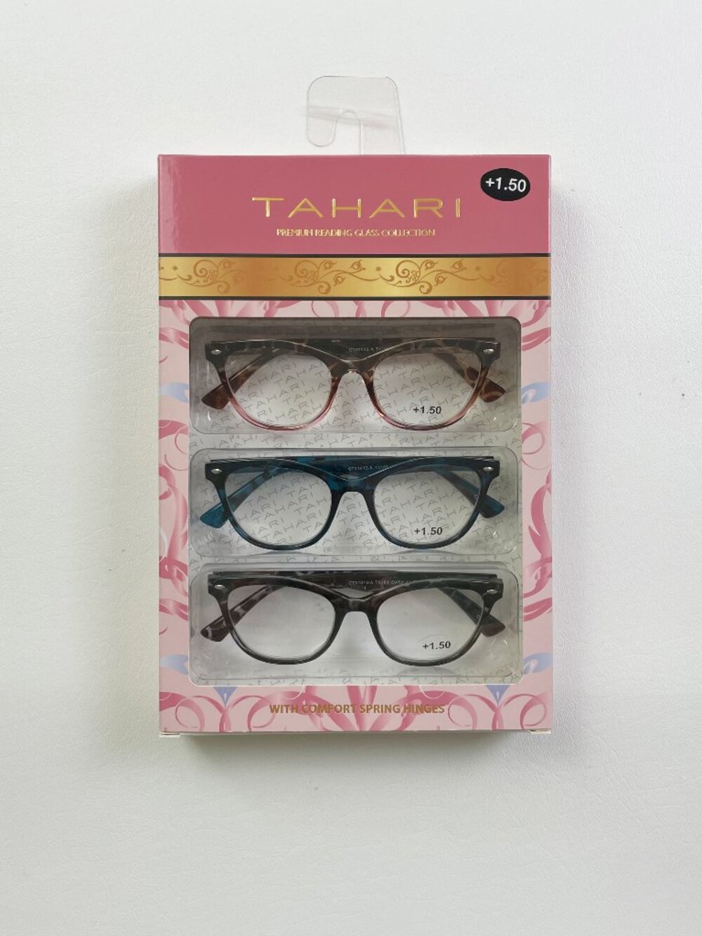 Tahari 3 Pack Reading Glasses +1.50 Brown Blue Black Tortoise New